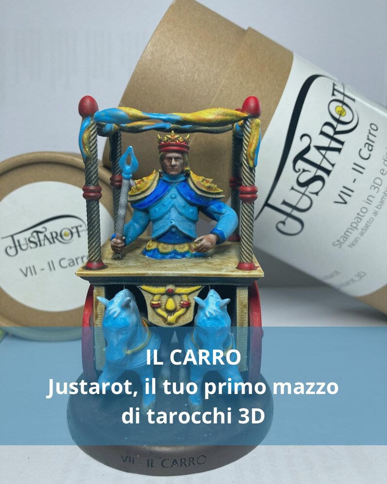 Statuina Carro arcano maggiore VII tarocchi dipinta a mano - Major Arcana VII Tarot Chariot Figurine Hand Painted