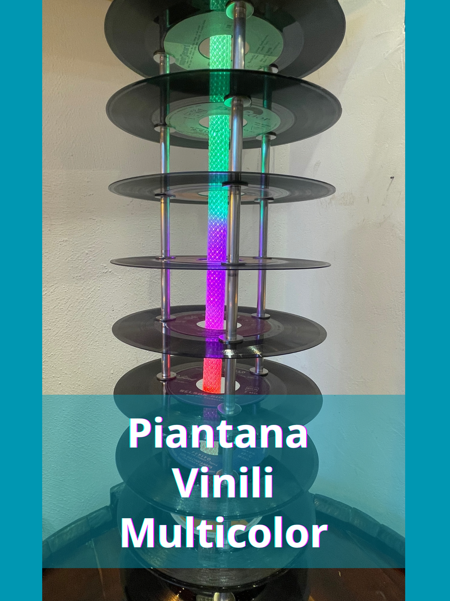 Lampada piantana vinili 45 giri