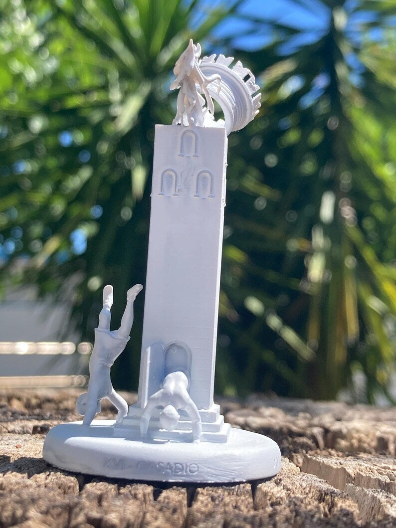 Miniatura La Torre arcano maggiore tarocchi da dipingere (mini 3D) - Major Arcana The Tower Figurine to Paint (mini 3D)