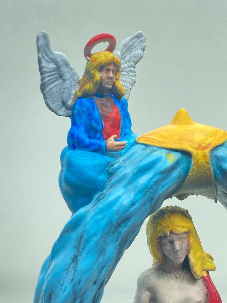Statuina Mondo arcano maggiore XXI tarocchi dipinta a mano - Major Arcana XXI Tarot World Figurine Hand Painted