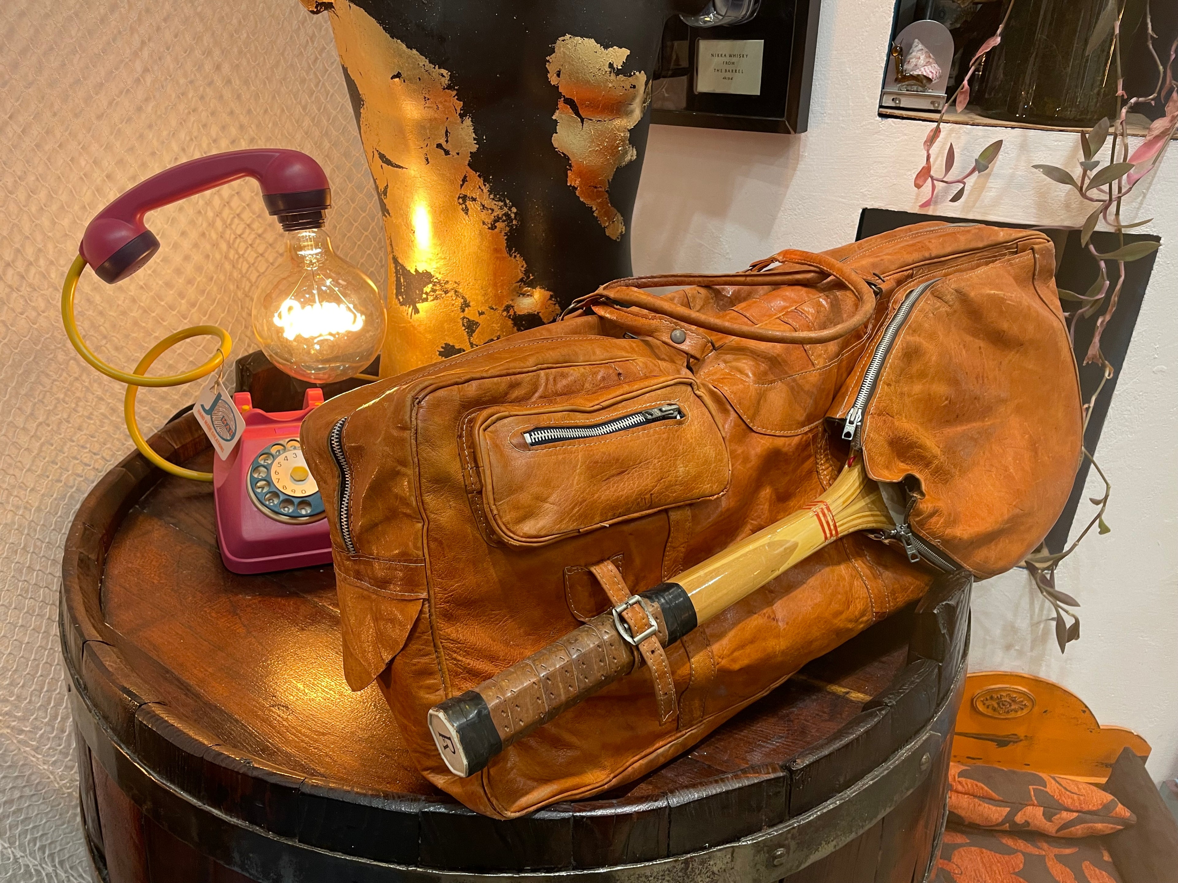 Borsone da tennis Vintage anni ‘70 in pelle