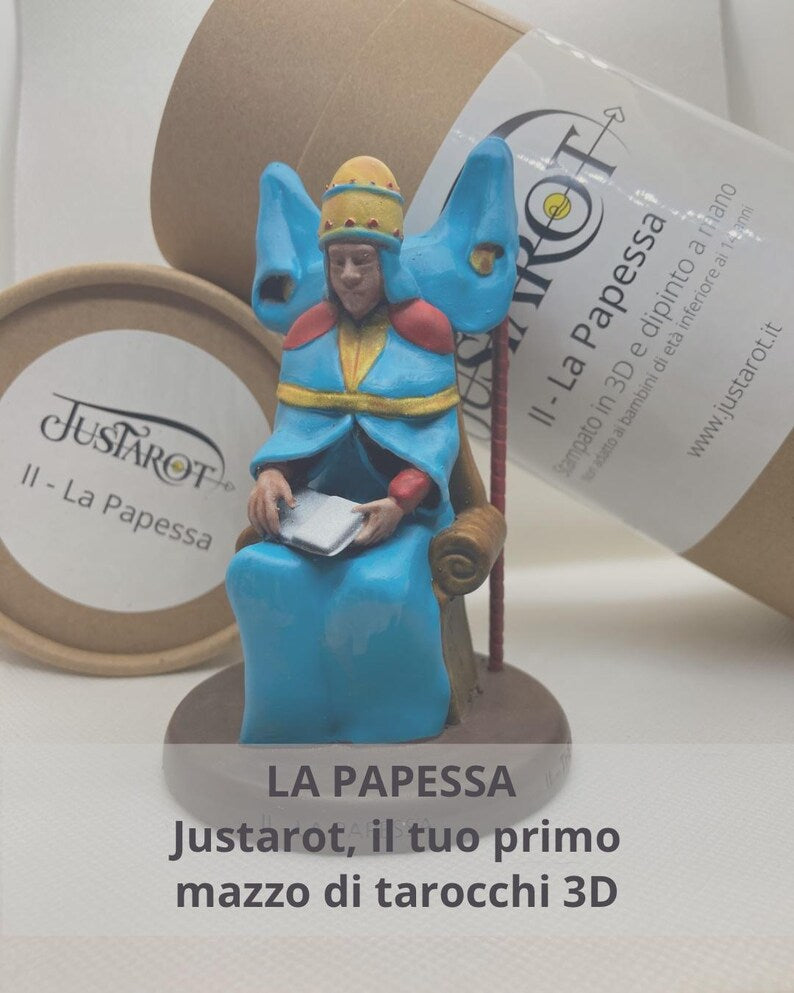 Statuina Papessa arcano maggiore II tarocchi dipinta a mano - Major Arcana II Tarot High Priestess Figurine Hand Painted