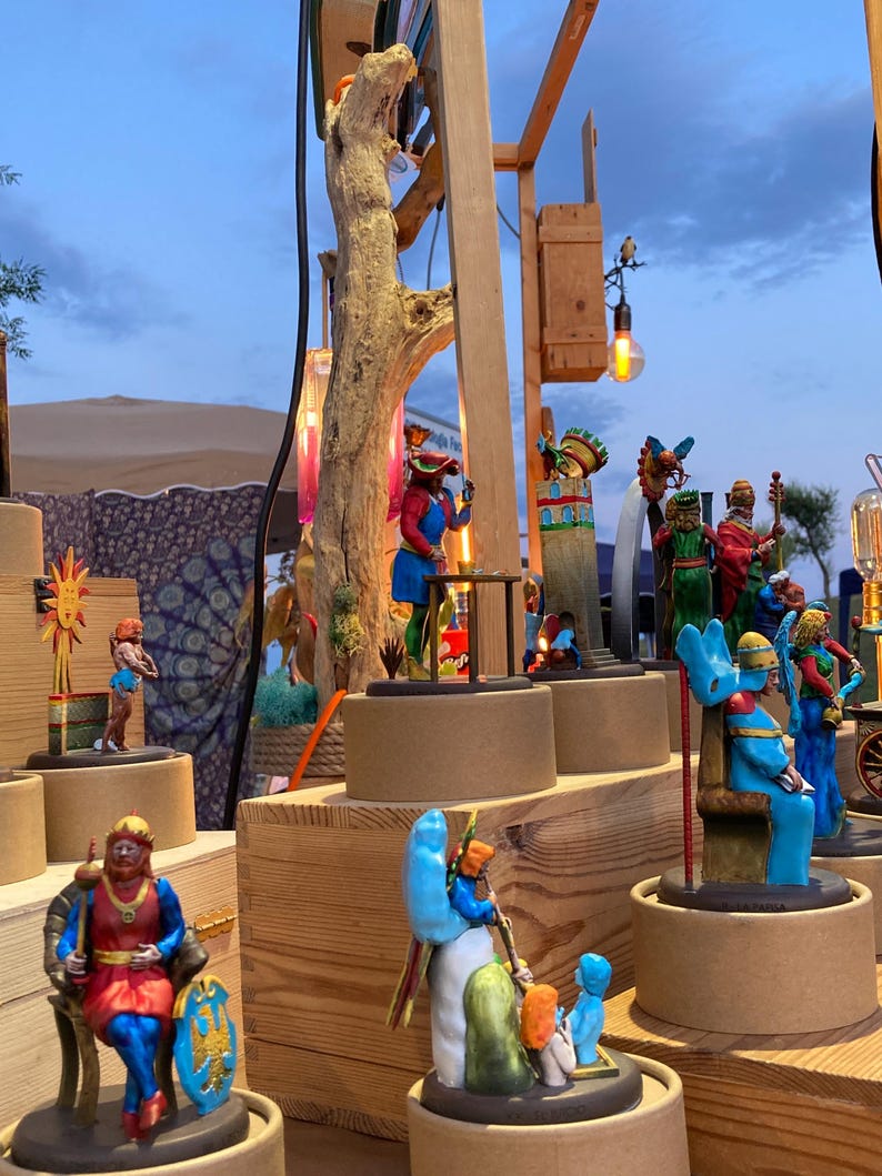 Statuine 22 arcani maggiori tarocchi dipinte a mano collezione completa - Handpainted figurines of 22 major arcana tarot complete collection