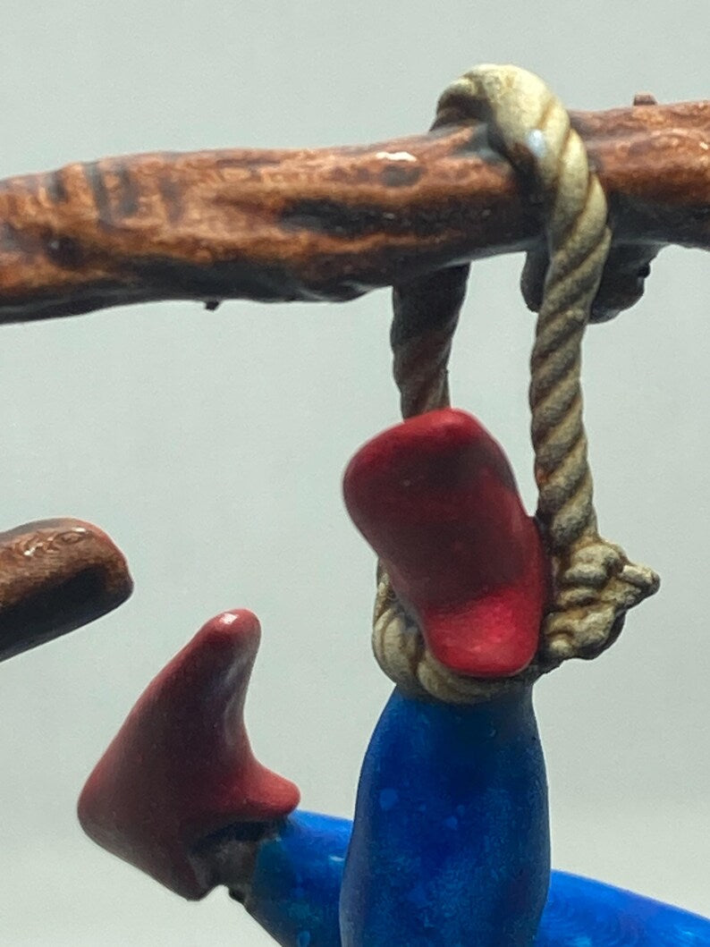 Statuina Appeso arcano maggiore XII tarocchi dipinta a mano - Major Arcana XII Tarot Hanged Man Figurine Hand Painted