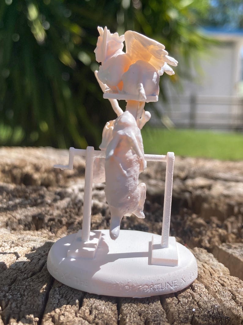 Miniatura Ruota di Fortuna arcano maggiore tarocchi da dipingere (mini 3D) - Major Arcana The Wheel of Fortune Figurine to Paint (mini 3D)