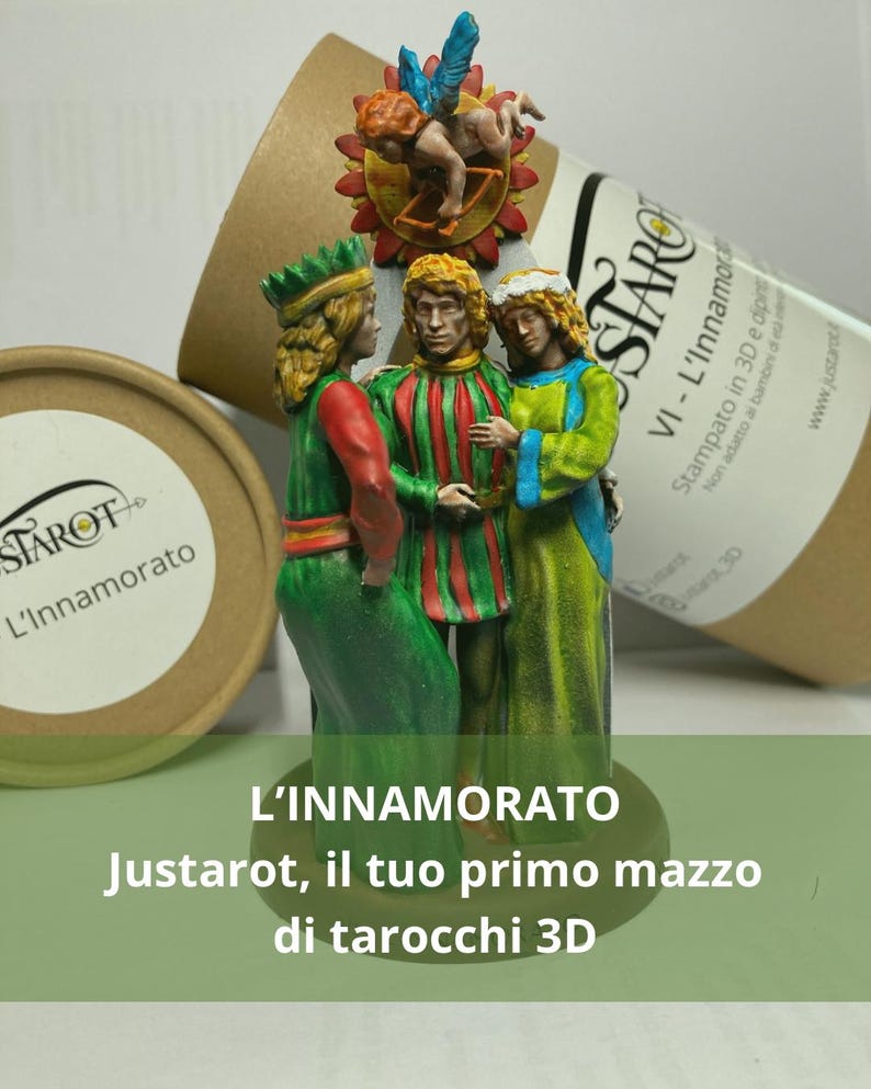 Statuina Innamorato Amanti arcano maggiore VI tarocchi dipinta a mano - Major Arcana VI Tarot Lovers Figurine Hand Painted