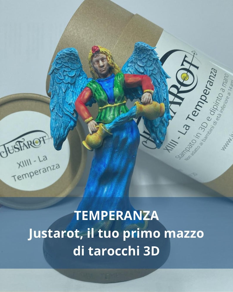 Statuina Temperanza arcano maggiore XIIII tarocchi dipinta a mano - Major Arcana XIIII Tarot Temperance Figurine Hand Painted