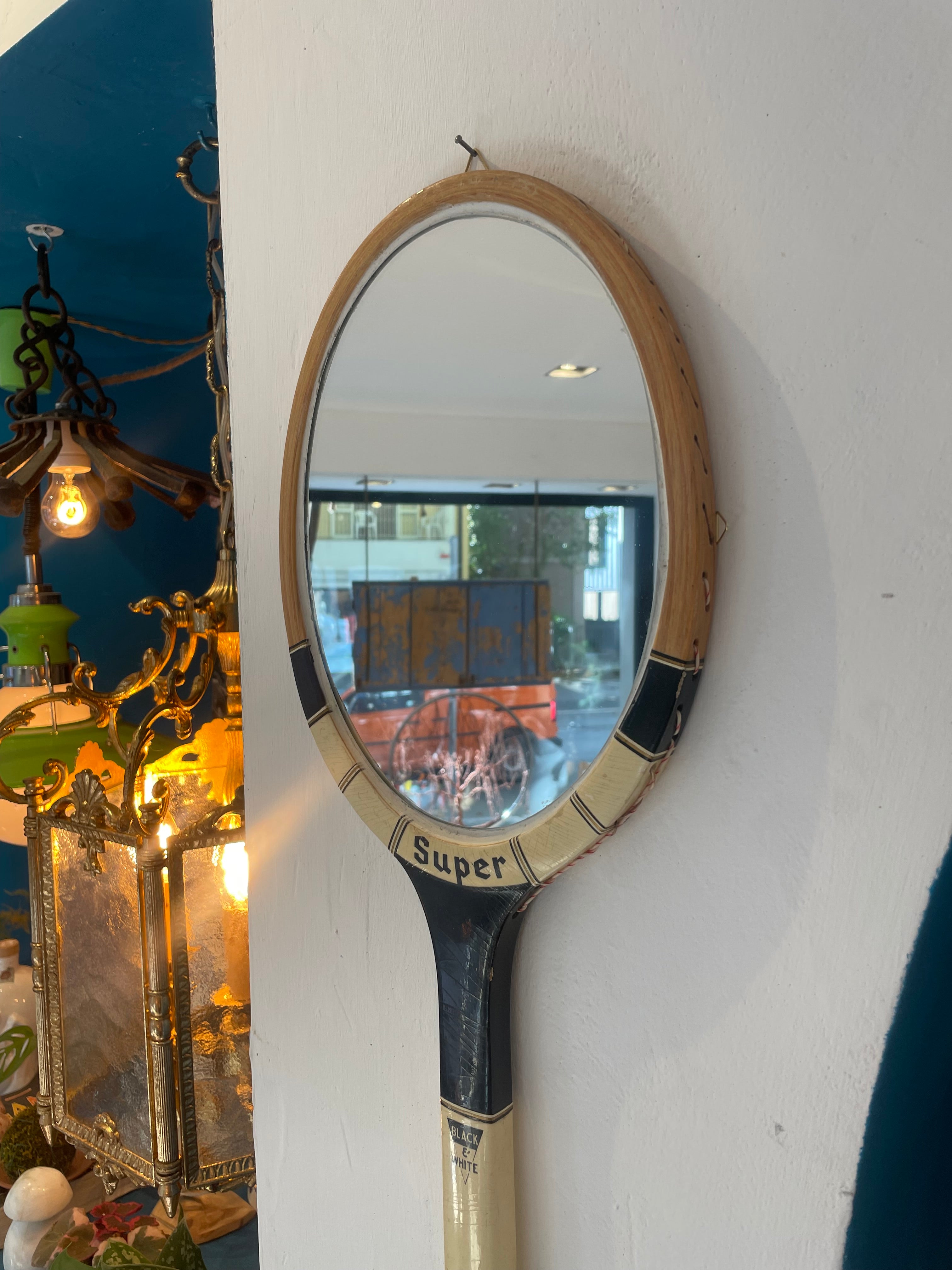 Specchio racchetta tennis Vintage Super Black&White