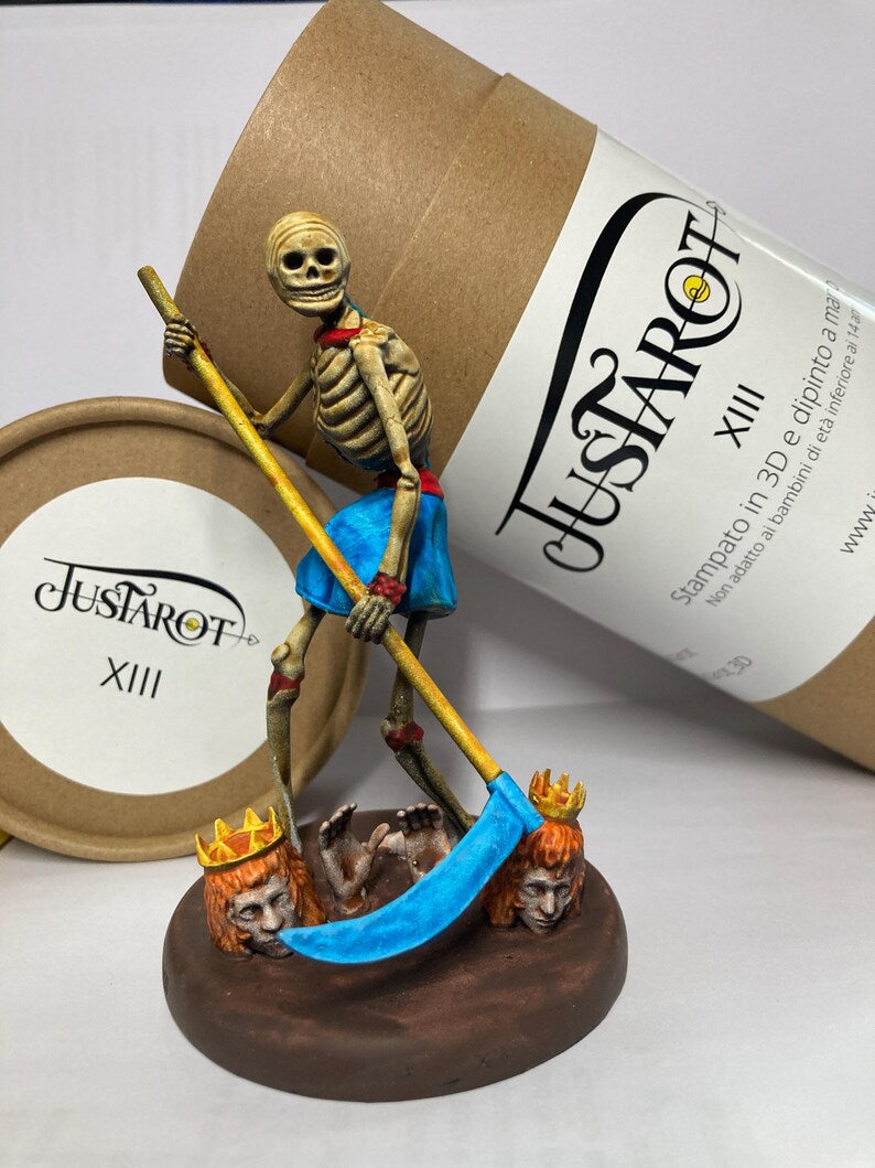 Statuina La Morte arcano maggiore XIII tarocchi dipinta a mano - Major Arcana XIII Tarot Death Figurine Hand Painted