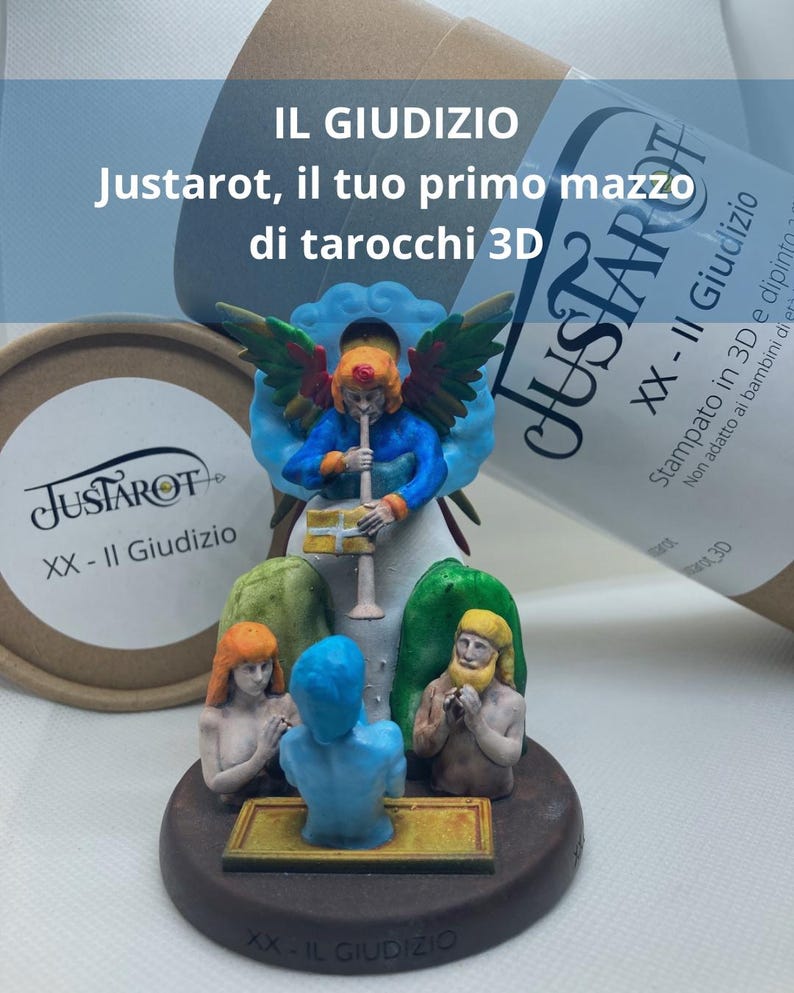 Statuina Giudizio arcano maggiore XX tarocchi dipinta a mano - Major Arcana XX Tarot Figurine Judgment Hand Painted