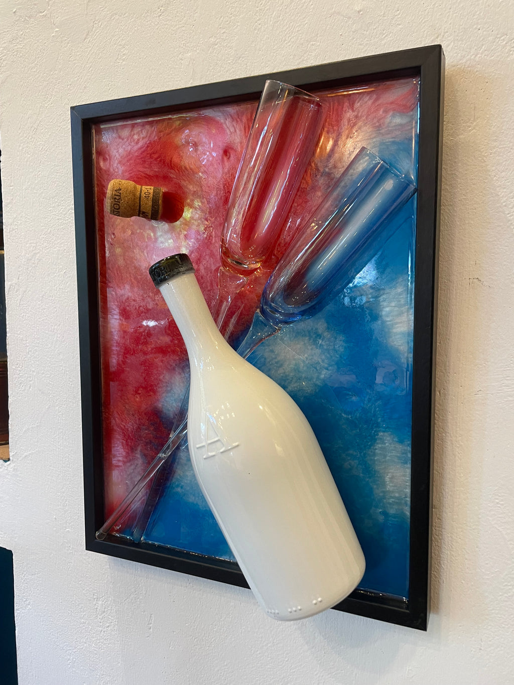 Quadro Moderno Bottiglia Astoria Con Flûte Anni ‘60