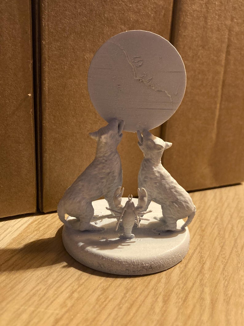 Miniatura Luna arcano maggiore tarocchi da dipingere (mini 3D) - Major Arcana Moon Figurine to Paint - 3D
