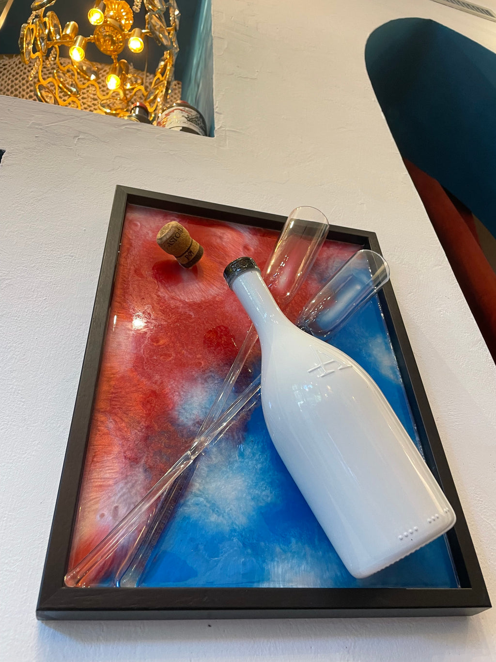 Quadro Moderno Bottiglia Astoria Con Flûte Anni ‘60