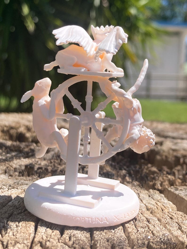 Miniatura Ruota di Fortuna arcano maggiore tarocchi da dipingere (mini 3D) - Major Arcana The Wheel of Fortune Figurine to Paint (mini 3D)
