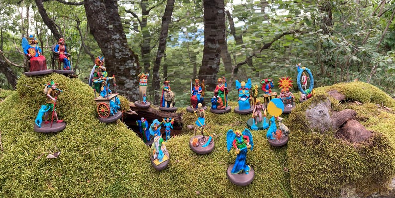 Statuine 22 arcani maggiori tarocchi dipinte a mano collezione completa - Handpainted figurines of 22 major arcana tarot complete collection