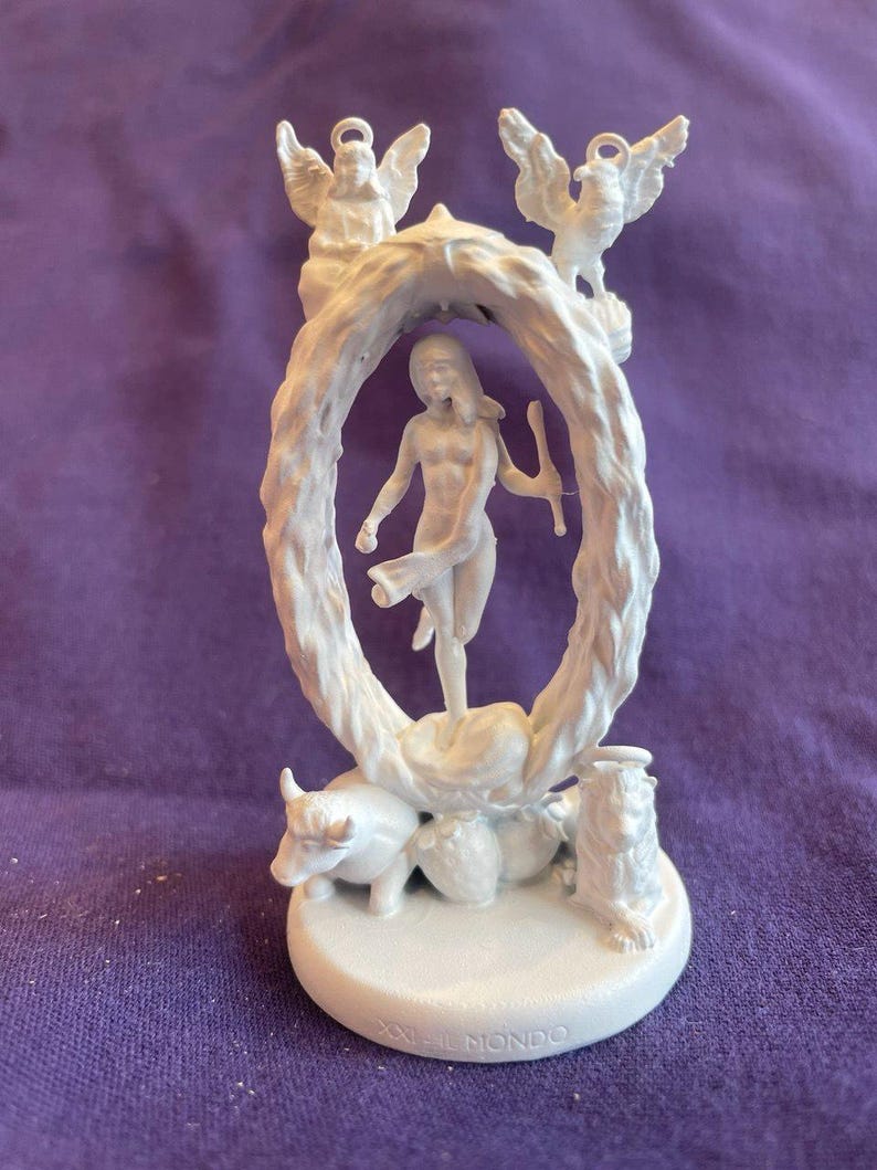 Miniatura Il Mondo arcano maggiore tarocchi da dipingere (mini 3D) - Major Arcana The World Figurine to Paint (mini 3D)