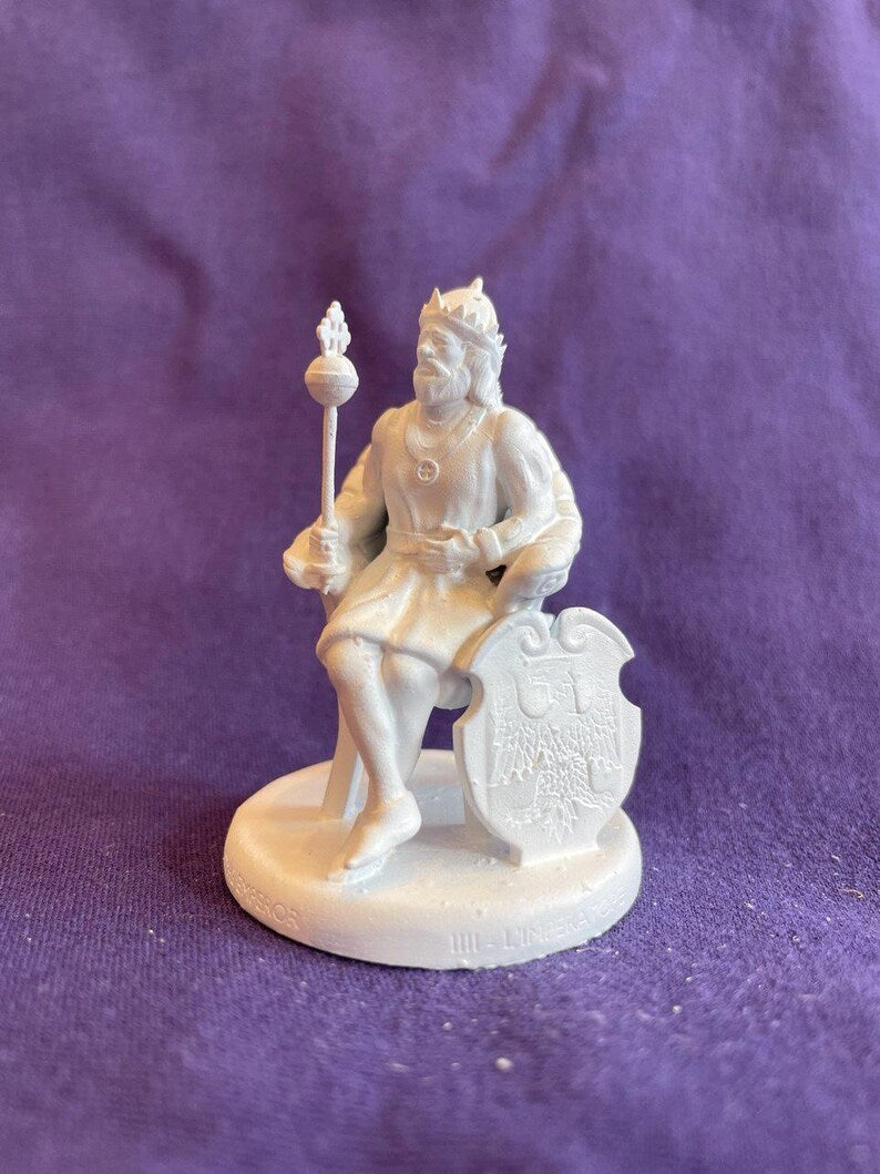 Miniatura Imperatore arcano maggiore tarocchi da dipingere (mini 3D) - Major Arcana The Emperor Figurine to Paint (mini 3D)