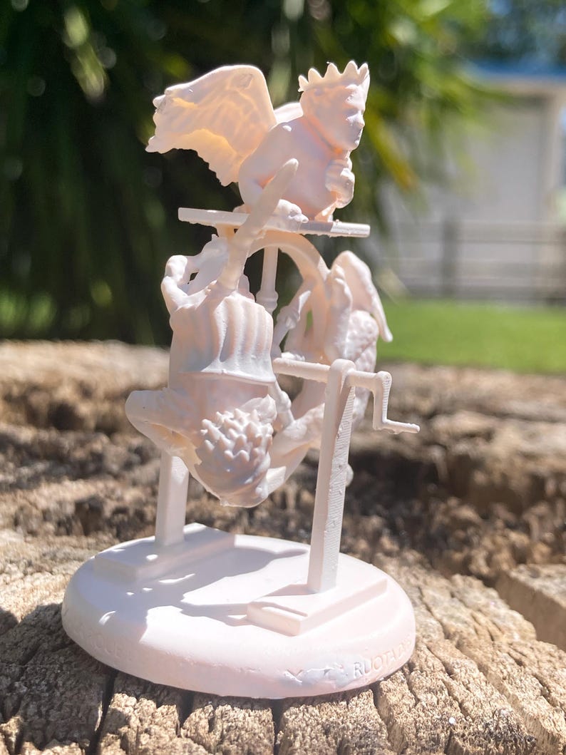 Miniatura Ruota di Fortuna arcano maggiore tarocchi da dipingere (mini 3D) - Major Arcana The Wheel of Fortune Figurine to Paint (mini 3D)