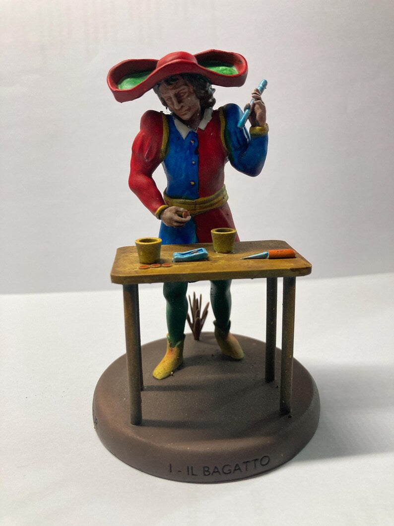 Statuina Bagatto Mago arcano maggiore I tarocchi dipinta a mano - Major Arcana I Tarot Magician Figurine Hand Painted