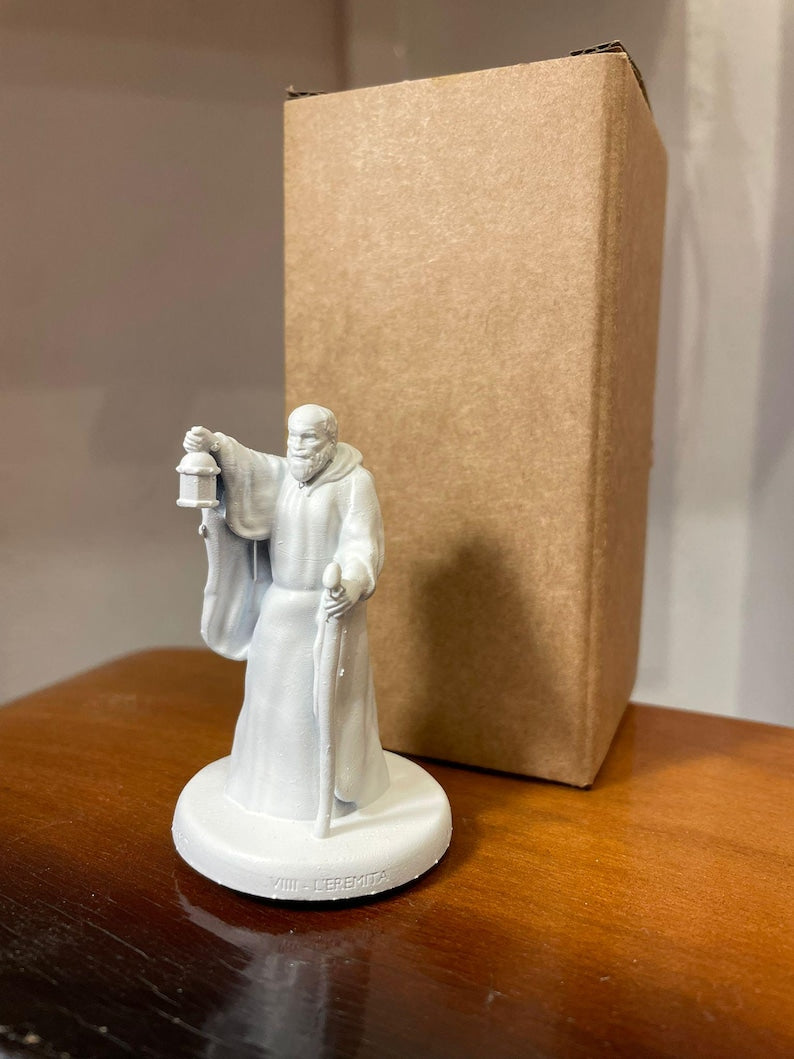 Miniatura Eremita arcano maggiore tarocchi da dipingere (mini 3D) - Major Arcana The Hermit Figurine to Paint