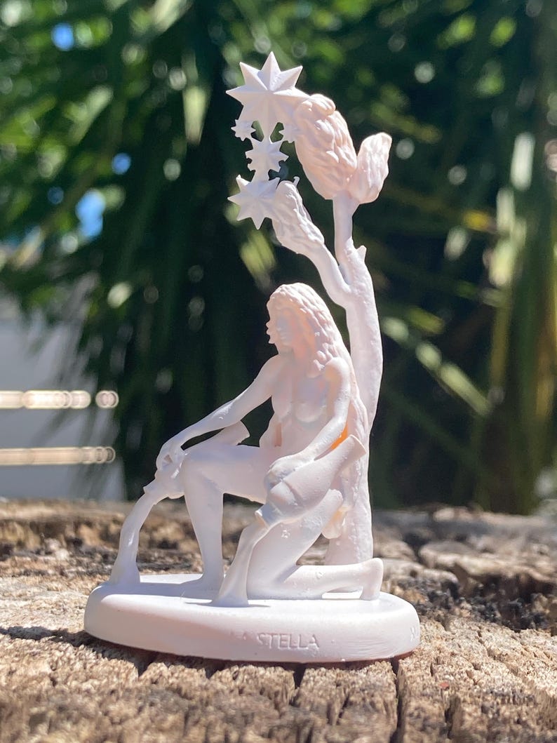 Miniatura Stella arcano maggiore tarocchi da dipingere (mini 3D) - Major Arcana The Star Figurine to Paint (mini 3D)