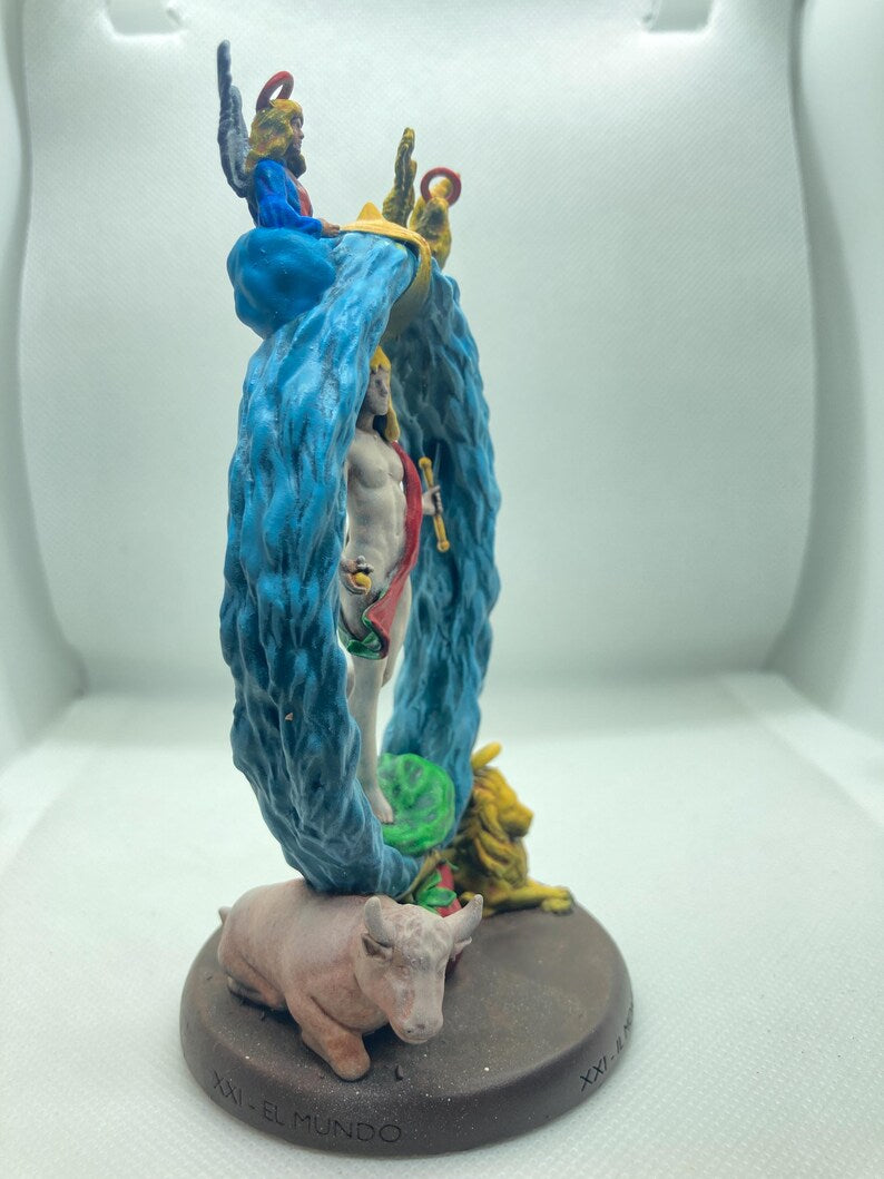 Statuina Mondo arcano maggiore XXI tarocchi dipinta a mano - Major Arcana XXI Tarot World Figurine Hand Painted