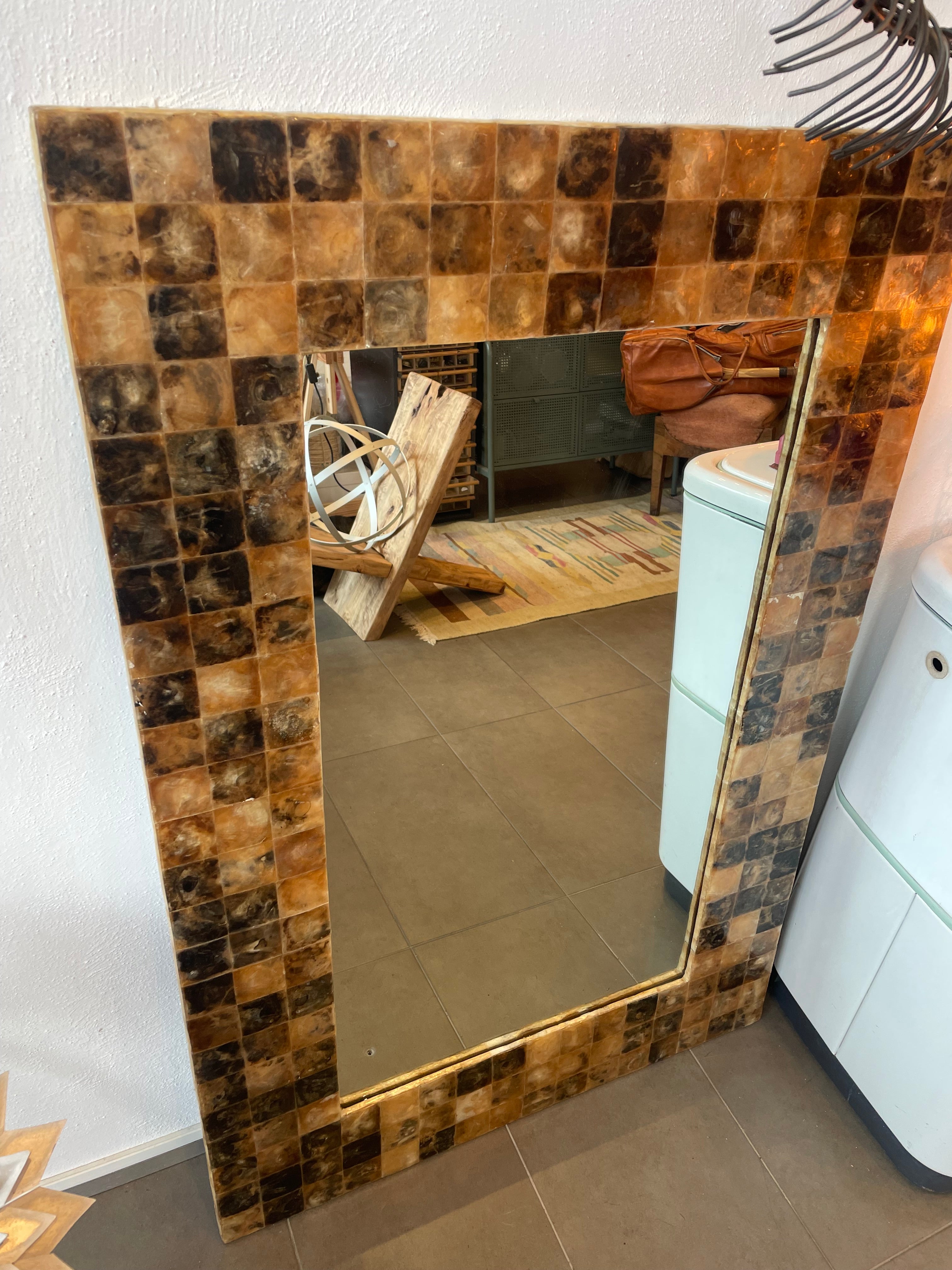 Specchio Etnico Cornice Riflessi In Madreperla