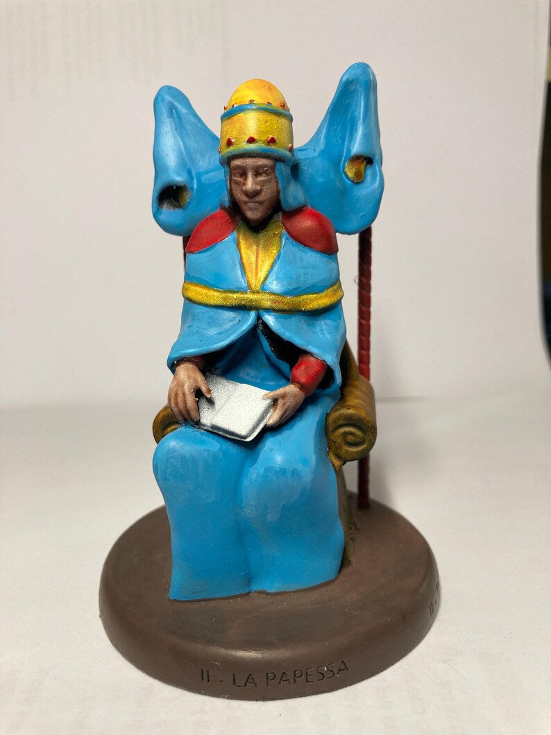 Statuina Papessa arcano maggiore II tarocchi dipinta a mano - Major Arcana II Tarot High Priestess Figurine Hand Painted