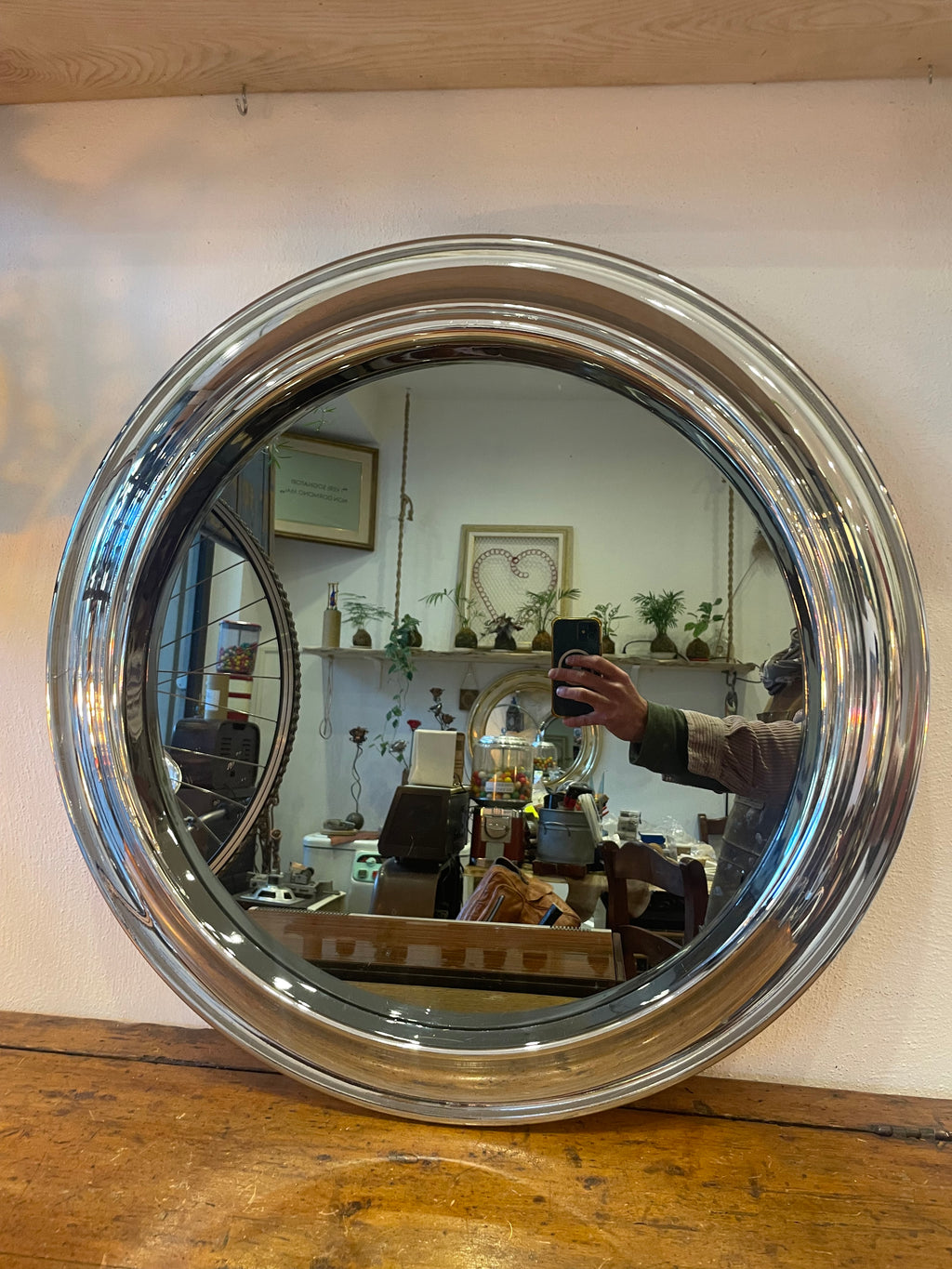 Specchio rotondo anni ‘70 cromato