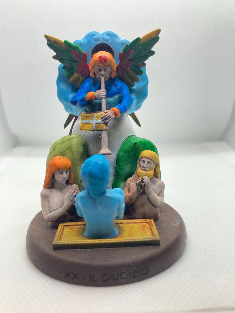Statuina Giudizio arcano maggiore XX tarocchi dipinta a mano - Major Arcana XX Tarot Figurine Judgment Hand Painted