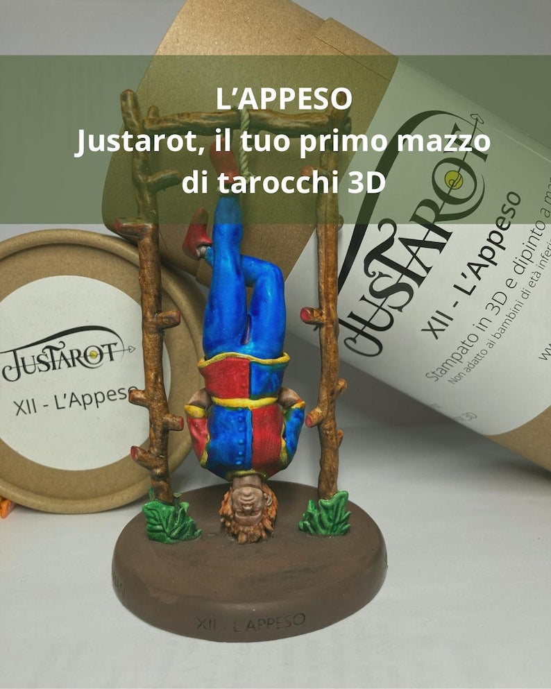 Statuina Appeso arcano maggiore XII tarocchi dipinta a mano - Major Arcana XII Tarot Hanged Man Figurine Hand Painted