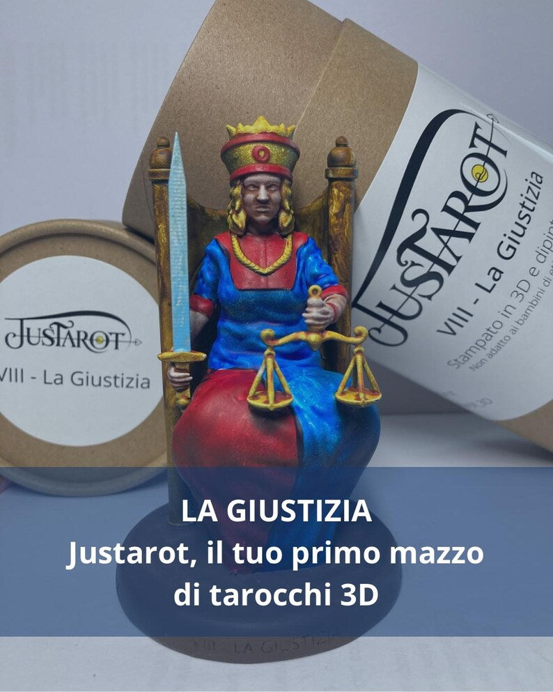 Statuina Giustizia arcano maggiore VIII tarocchi dipinta a mano - Major Arcana VIII Tarot Justice Figurine Hand Painted