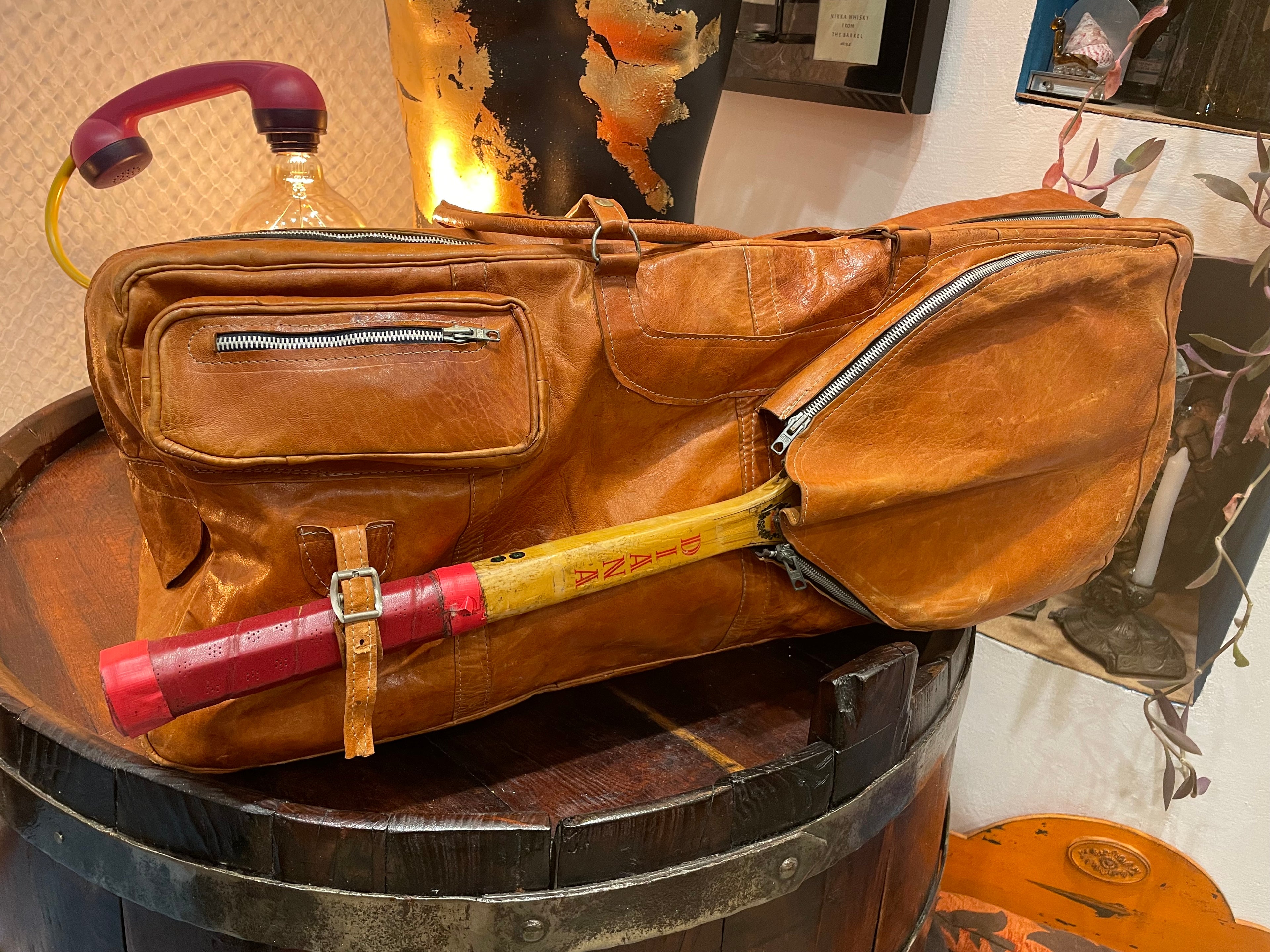 Borsone da tennis Vintage anni ‘70 in pelle