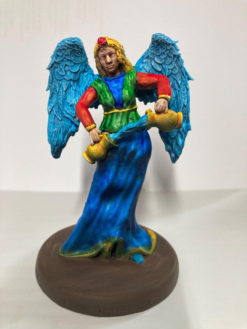 Statuina Temperanza arcano maggiore XIIII tarocchi dipinta a mano - Major Arcana XIIII Tarot Temperance Figurine Hand Painted