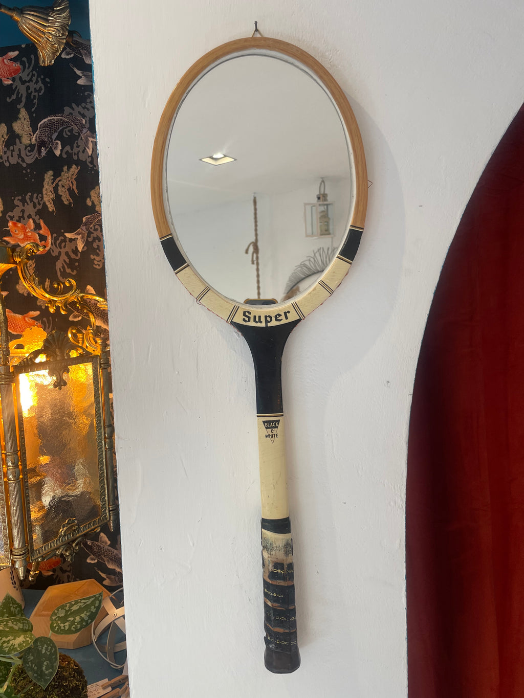 Specchio racchetta tennis Vintage Super Black&White