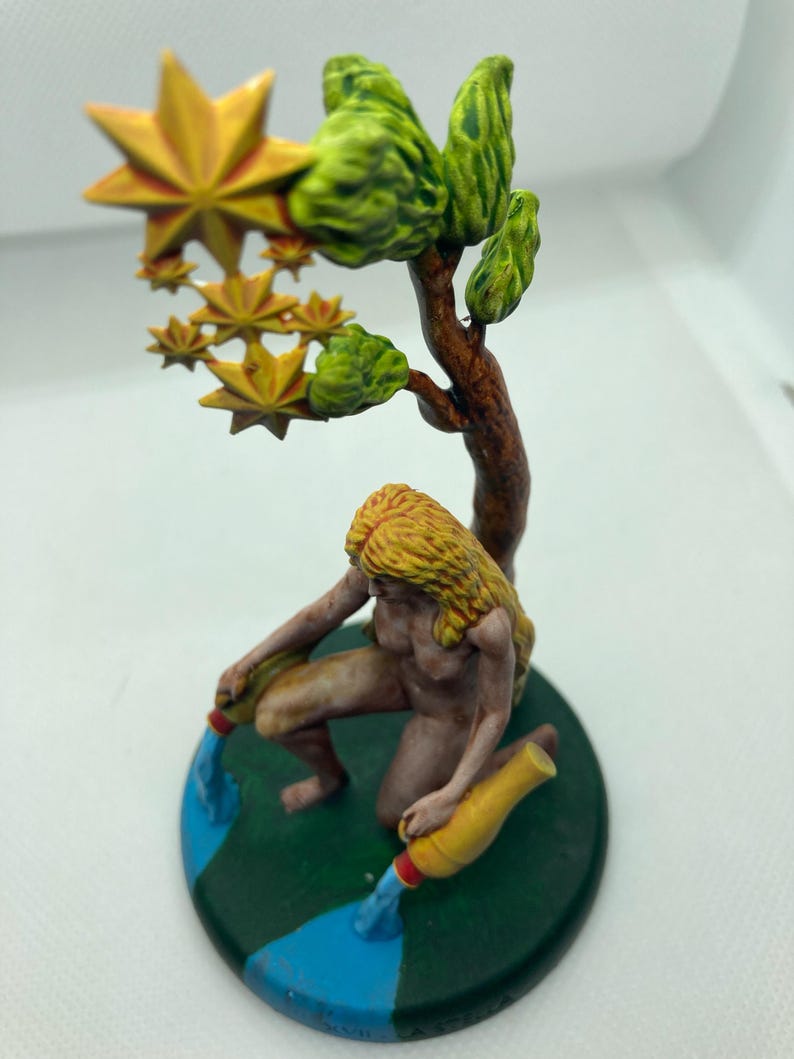 Statuina Stella Stelle arcano maggiore XVII tarocchi dipinta a mano - Major Arcana XVII Tarot Star Figurine Hand Painted