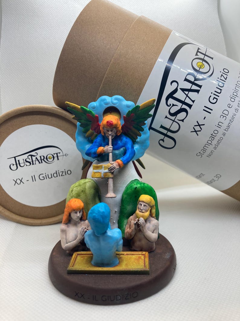 Statuina Giudizio arcano maggiore XX tarocchi dipinta a mano - Major Arcana XX Tarot Figurine Judgment Hand Painted