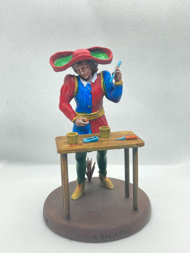 Statuina Bagatto Mago arcano maggiore I tarocchi dipinta a mano - Major Arcana I Tarot Magician Figurine Hand Painted