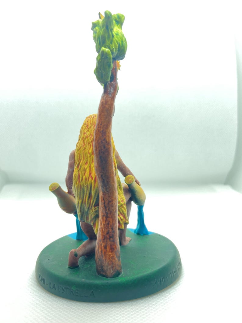 Statuina Stella Stelle arcano maggiore XVII tarocchi dipinta a mano - Major Arcana XVII Tarot Star Figurine Hand Painted