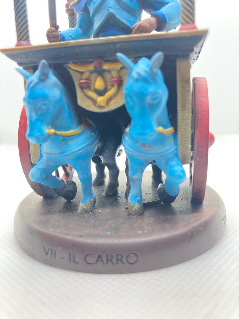 Statuina Carro arcano maggiore VII tarocchi dipinta a mano - Major Arcana VII Tarot Chariot Figurine Hand Painted