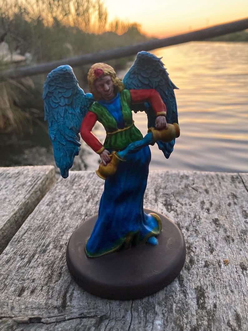 Statuina Temperanza arcano maggiore XIIII tarocchi dipinta a mano - Major Arcana XIIII Tarot Temperance Figurine Hand Painted