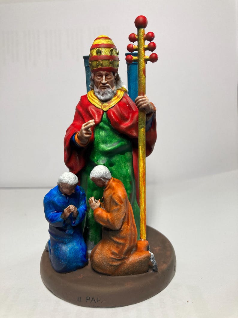 Statuina Papa arcano maggiore V tarocchi dipinta a mano - Major Arcana V Tarot Pope Figurine Hand Painted