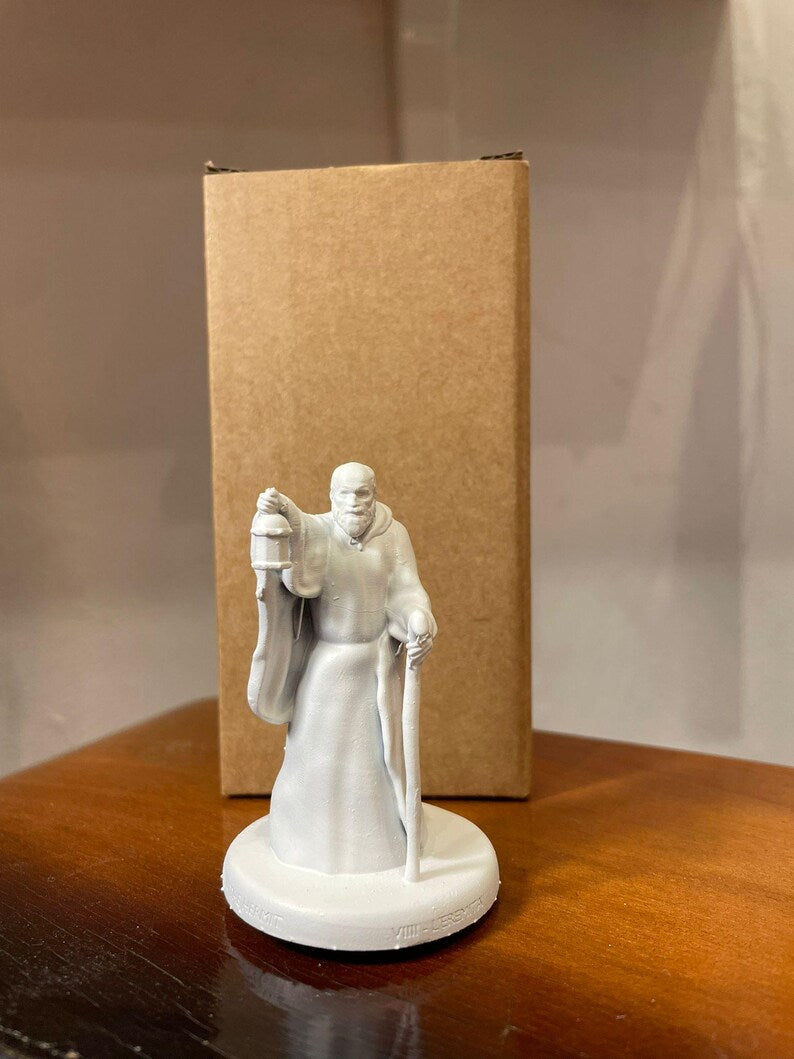 Miniatura Eremita arcano maggiore tarocchi da dipingere (mini 3D) - Major Arcana The Hermit Figurine to Paint