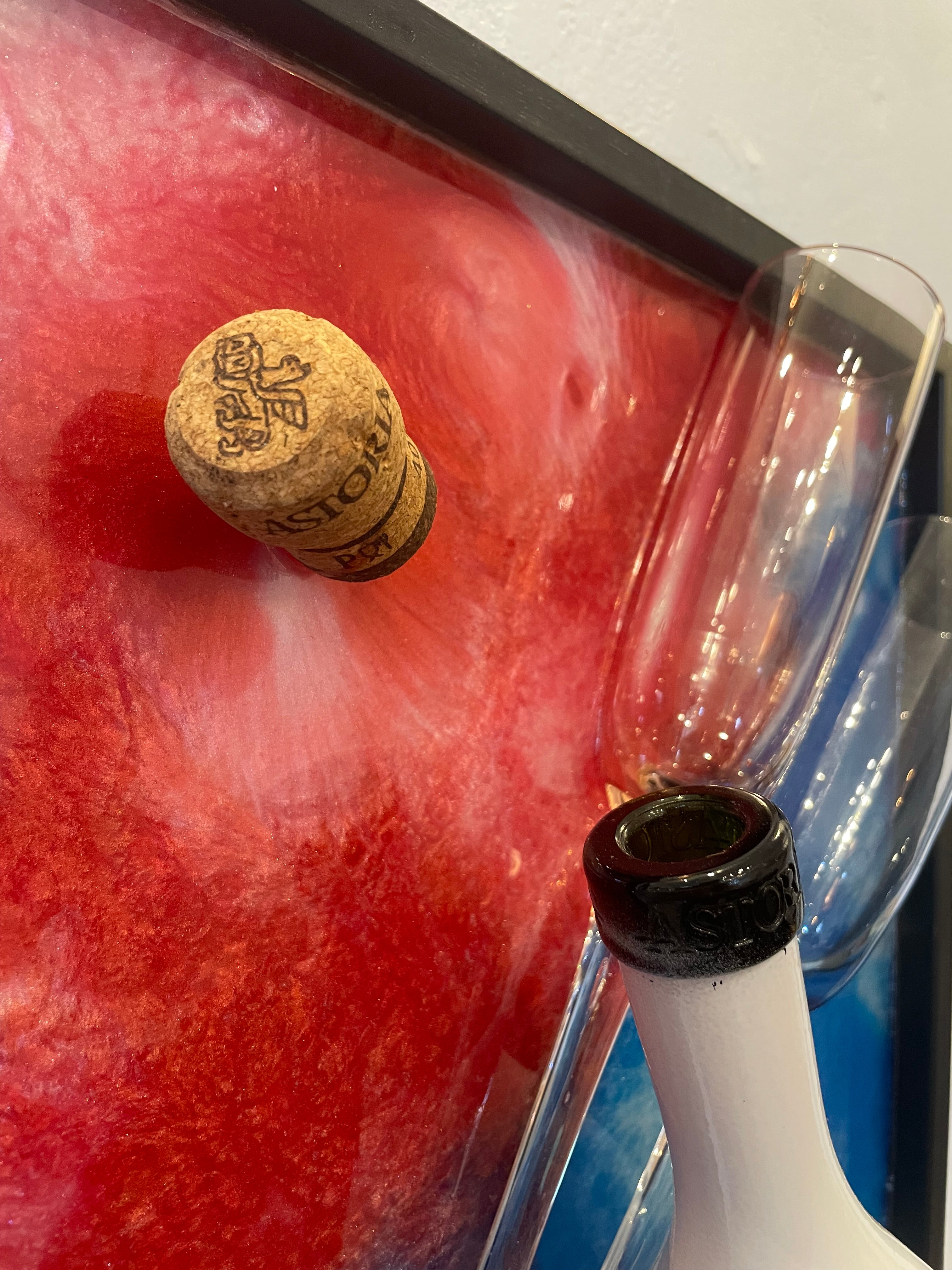 Quadro Moderno Bottiglia Astoria Con Flûte Anni ‘60