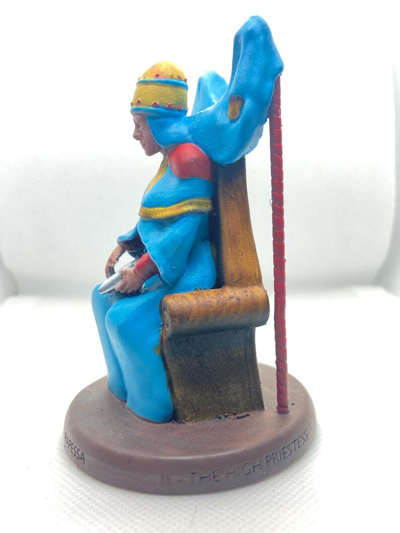 Statuina Papessa arcano maggiore II tarocchi dipinta a mano - Major Arcana II Tarot High Priestess Figurine Hand Painted