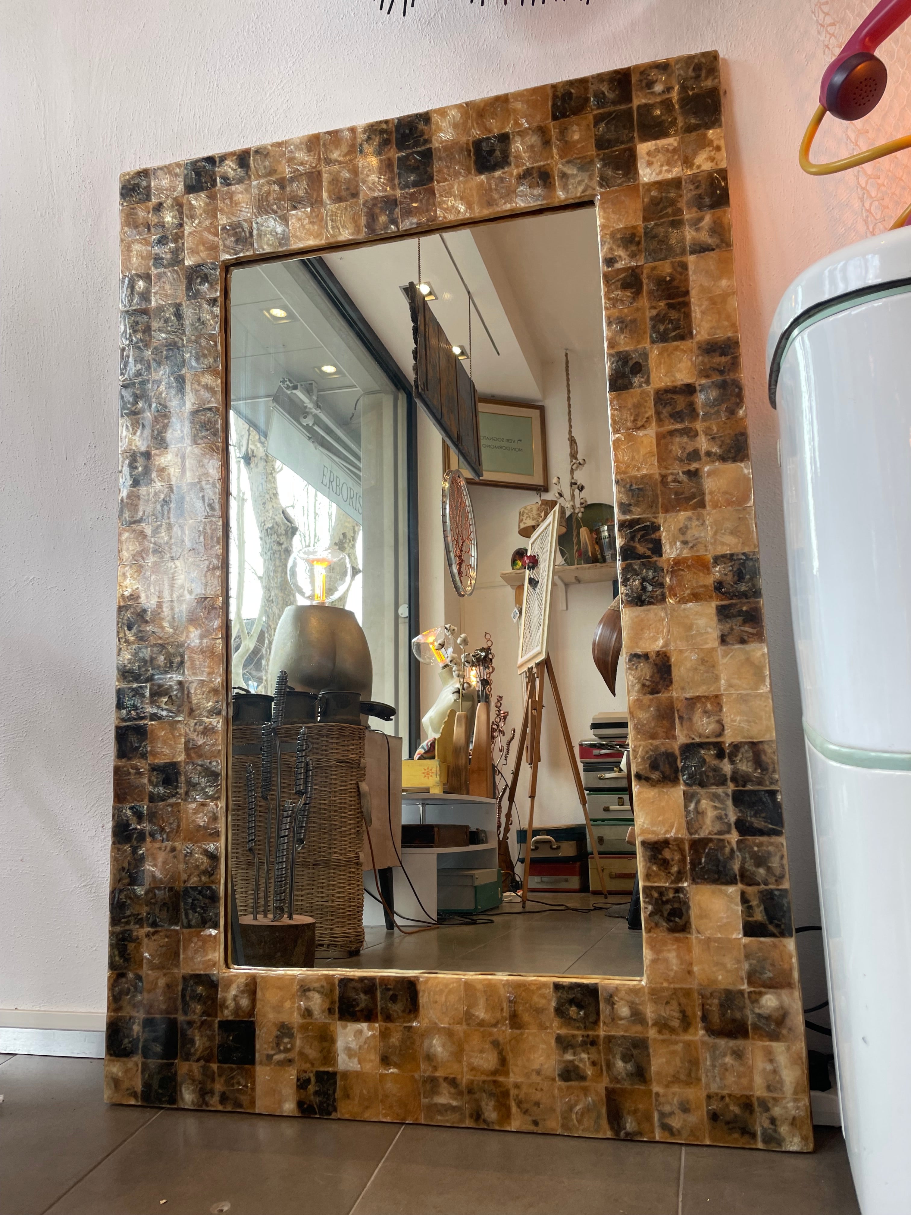 Specchio Etnico Cornice Riflessi In Madreperla