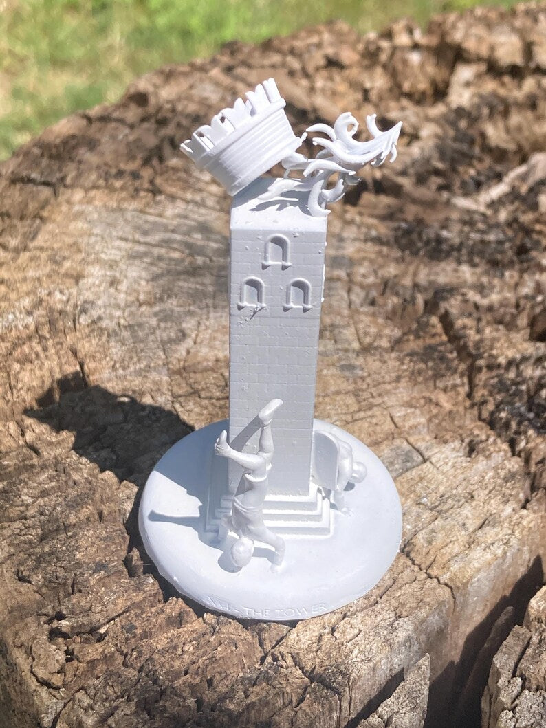 Miniatura La Torre arcano maggiore tarocchi da dipingere (mini 3D) - Major Arcana The Tower Figurine to Paint (mini 3D)