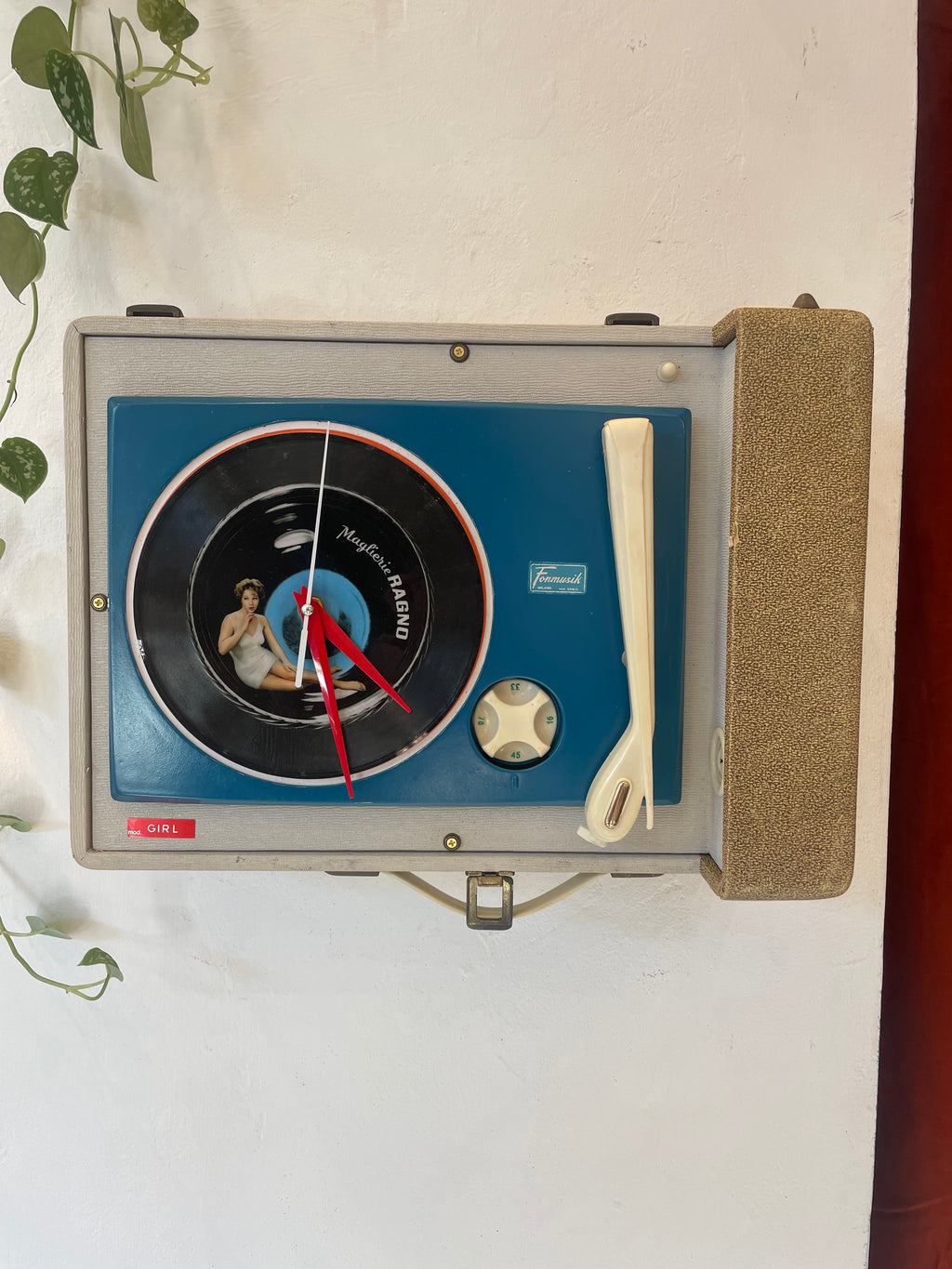 Orologio Fonovaligia Anni ‘60 Fonmusik Girl - Pezzo Unico