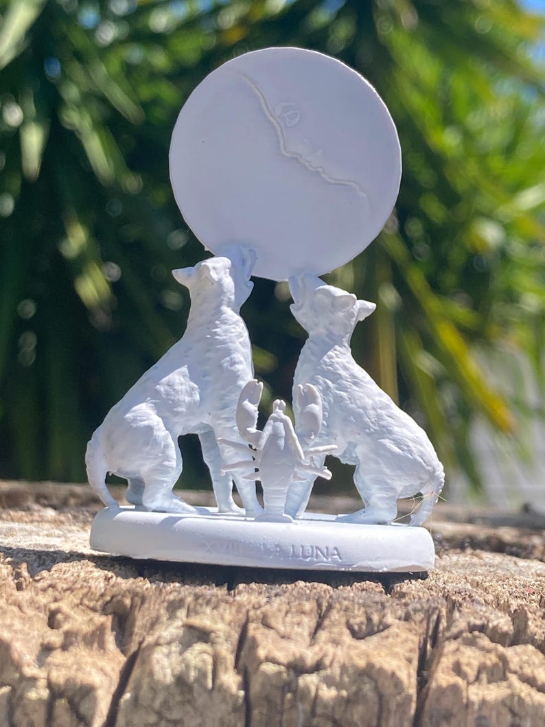 Miniatura Luna arcano maggiore tarocchi da dipingere (mini 3D) - Major Arcana Moon Figurine to Paint - 3D