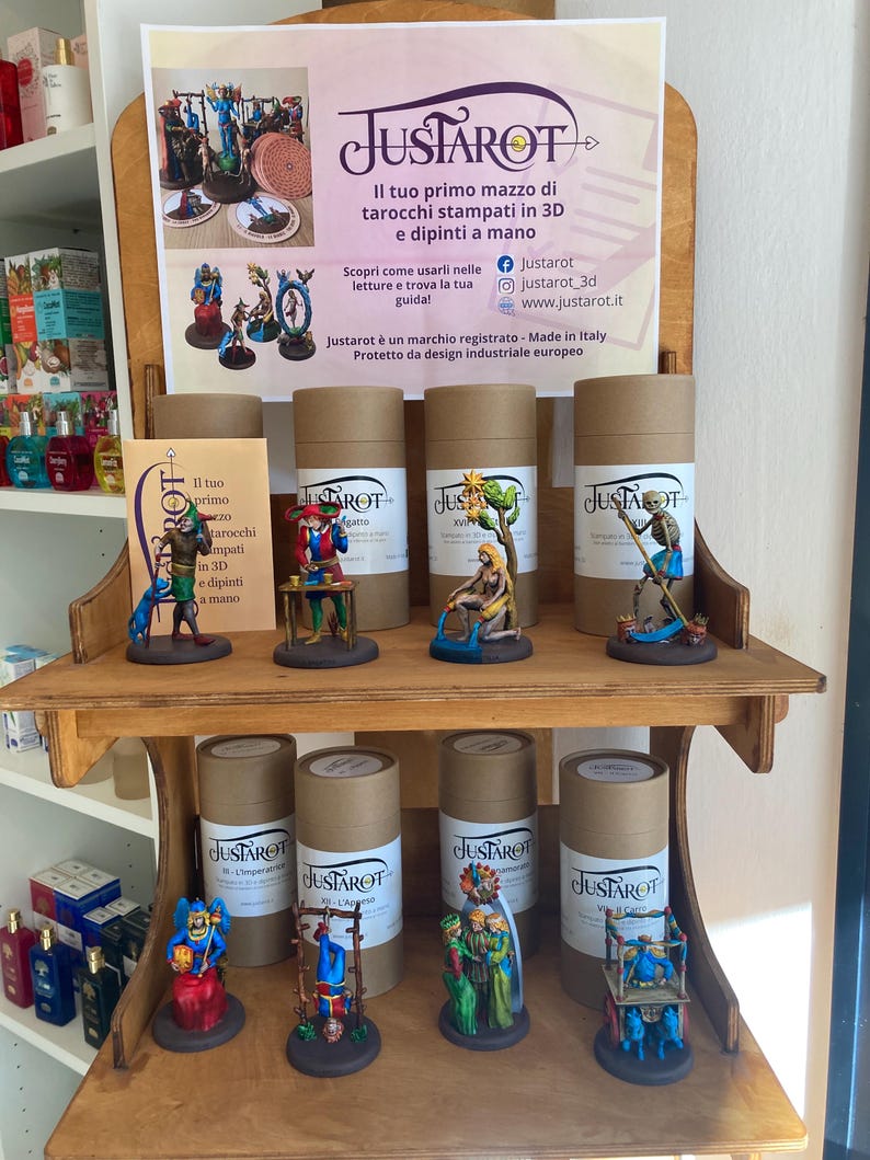 Statuine 22 arcani maggiori tarocchi dipinte a mano collezione completa - Handpainted figurines of 22 major arcana tarot complete collection
